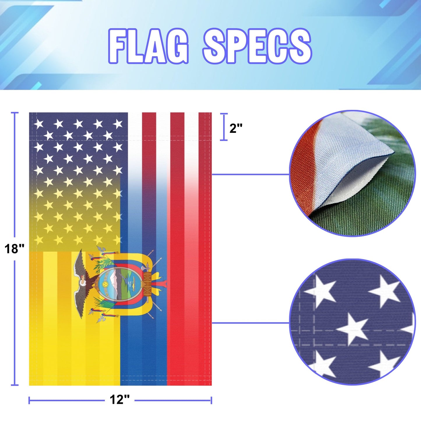 Ecuadorian American Garden Flag
