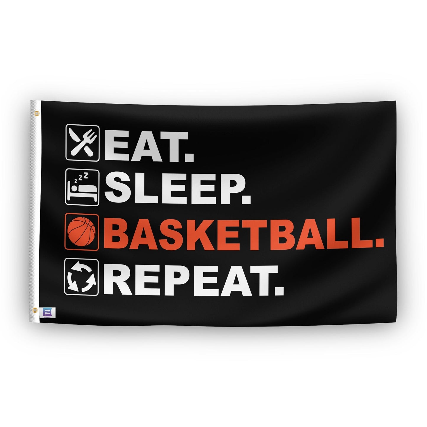 Eat Sleep Basketball Repeat Flag
