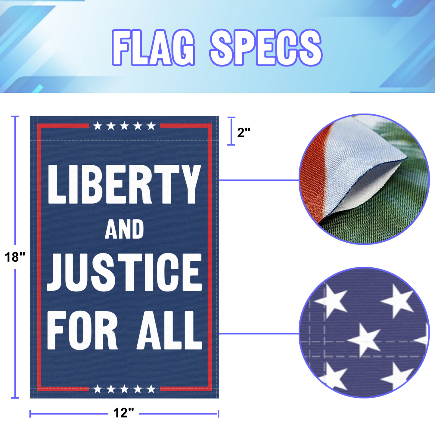 Liberty And Justice For All Garden Flag