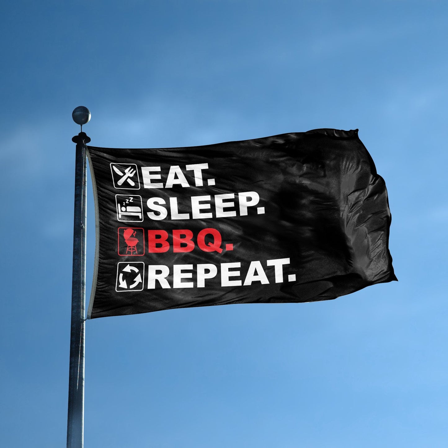 Eat Sleep BBQ Repeat Flag