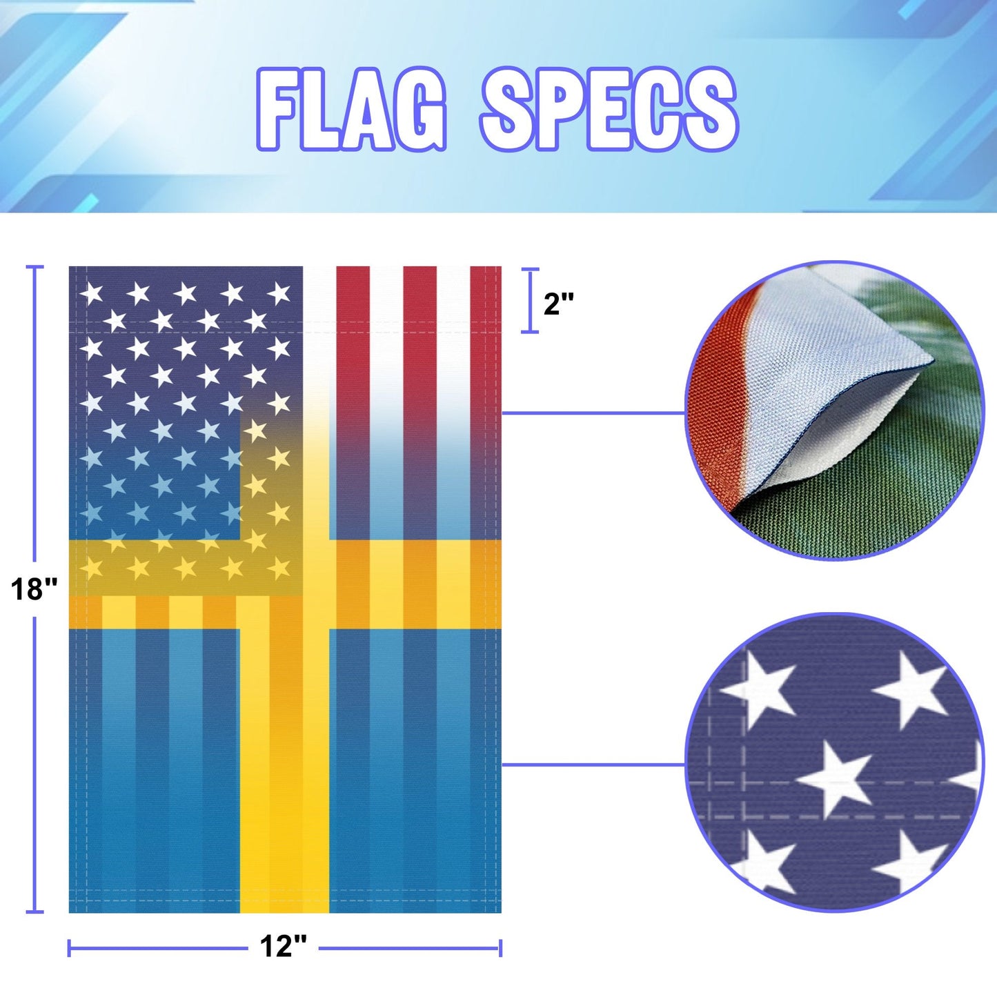 Swedish American Garden Flag