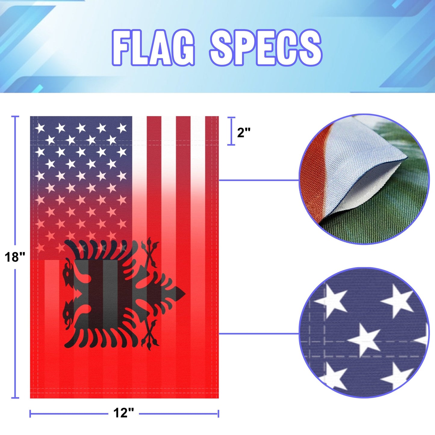 Albanian American Garden Flag