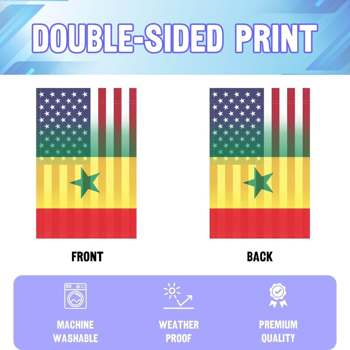 Senegalese American Garden Flag