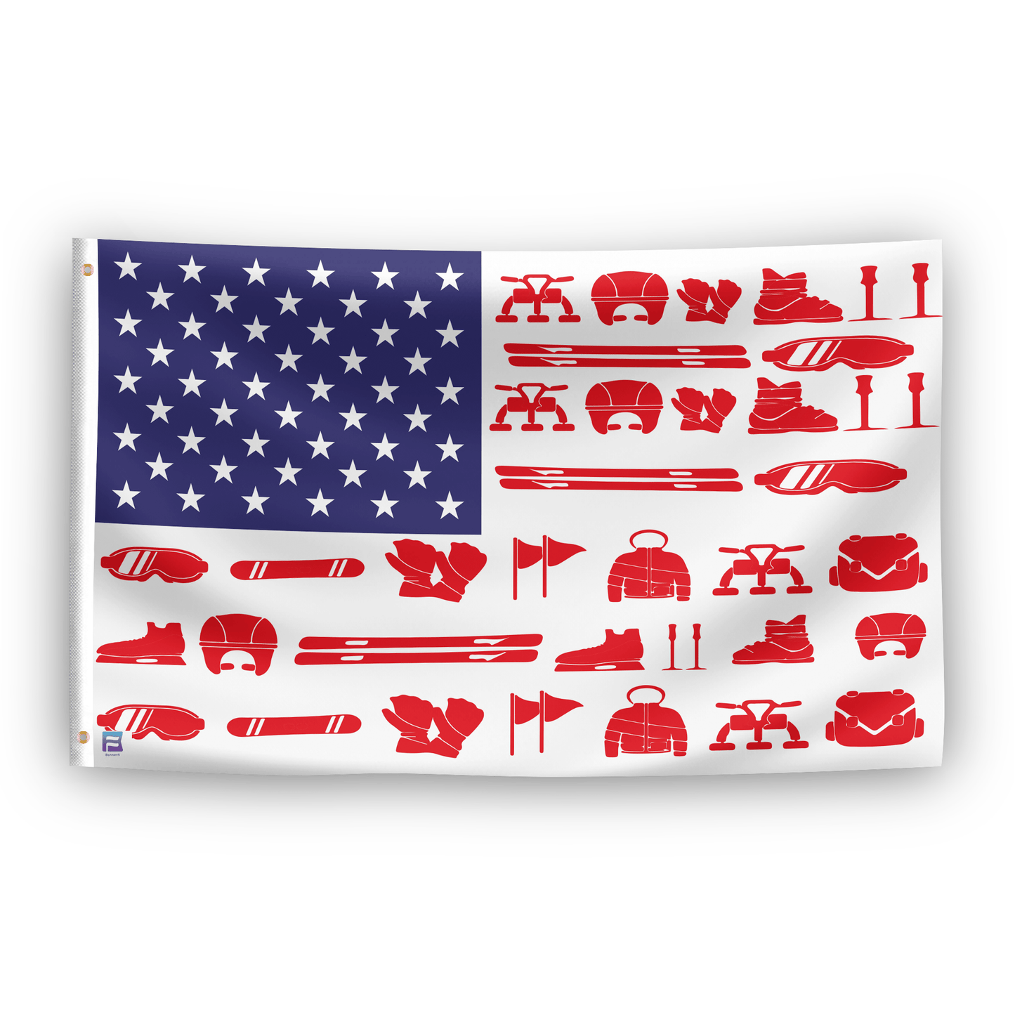 Snow Sports Stripes American Flag