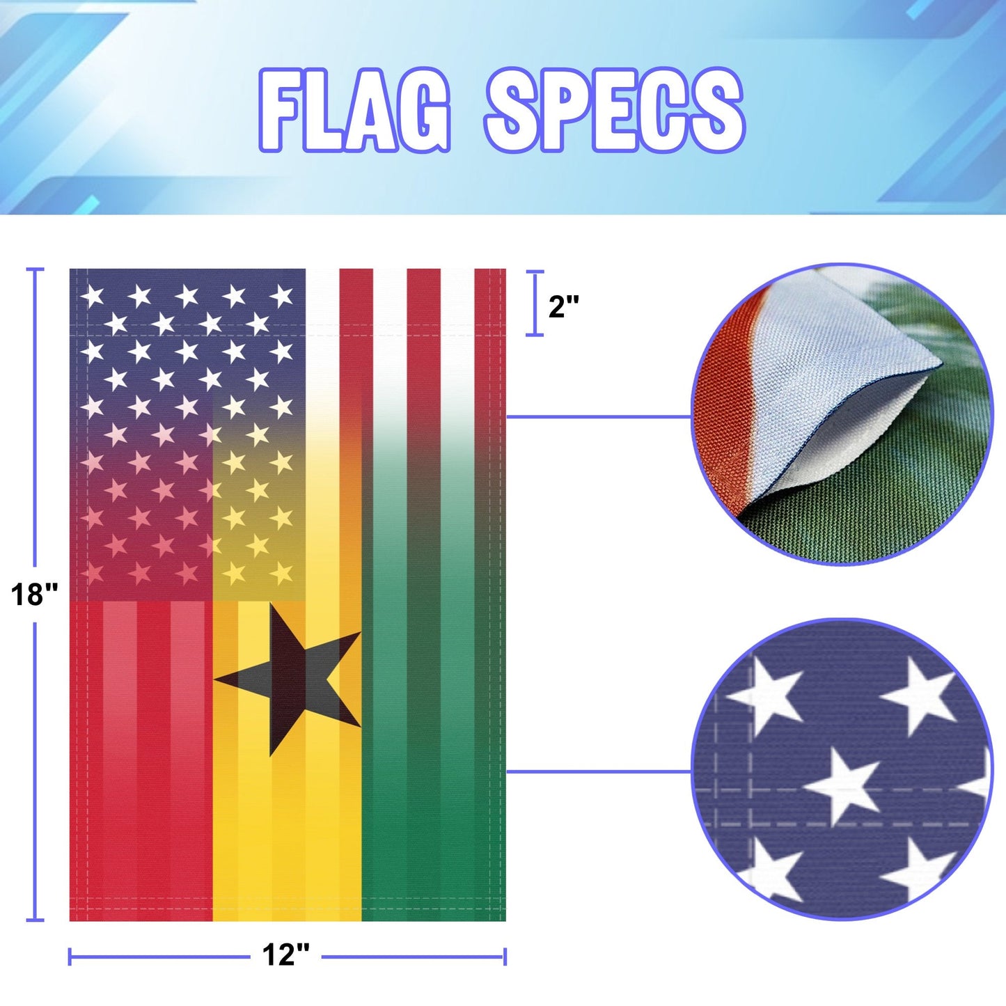 Ghanaian American Garden Flag