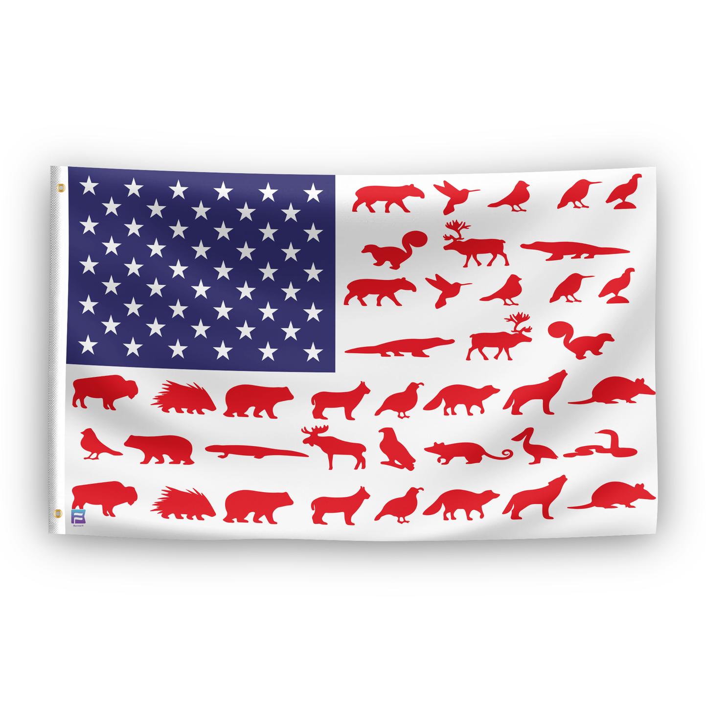 Wildlife Stripes American Flag