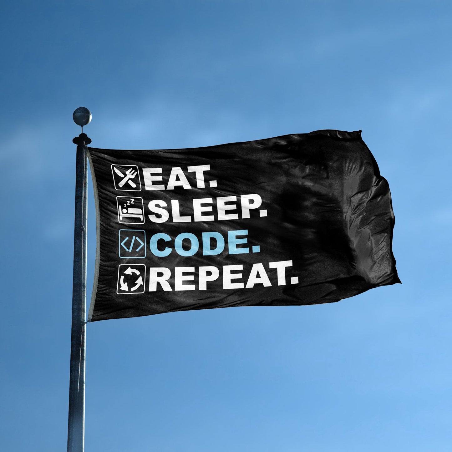 Eat Sleep Code Repeat Flag