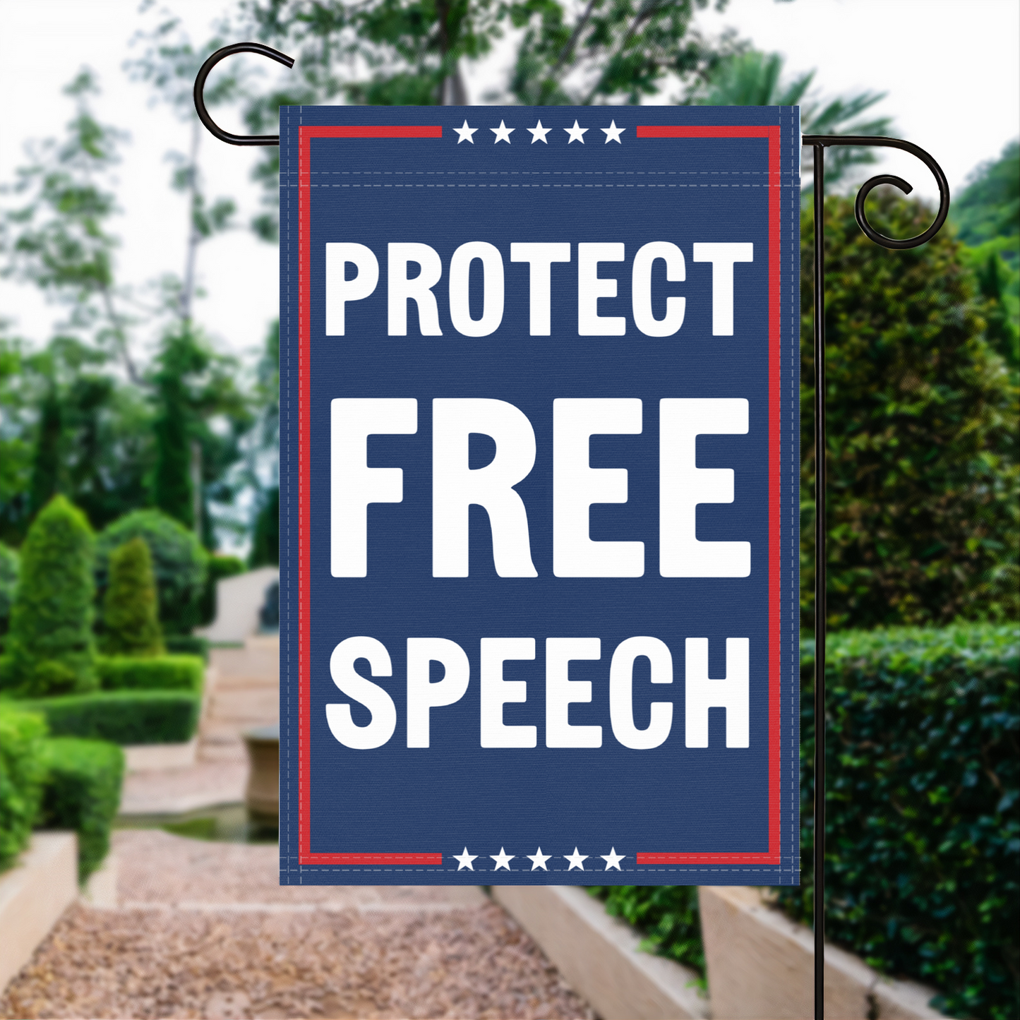 Protect Free Speech Garden Flag