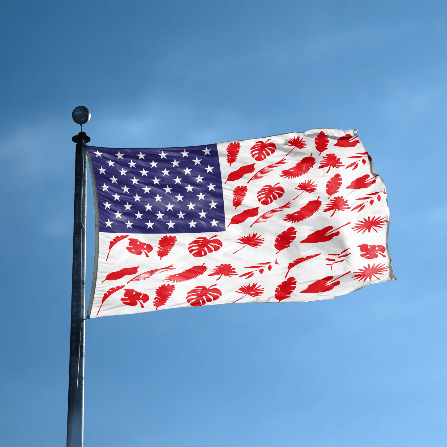 Tree Leaf Stripes American Flag