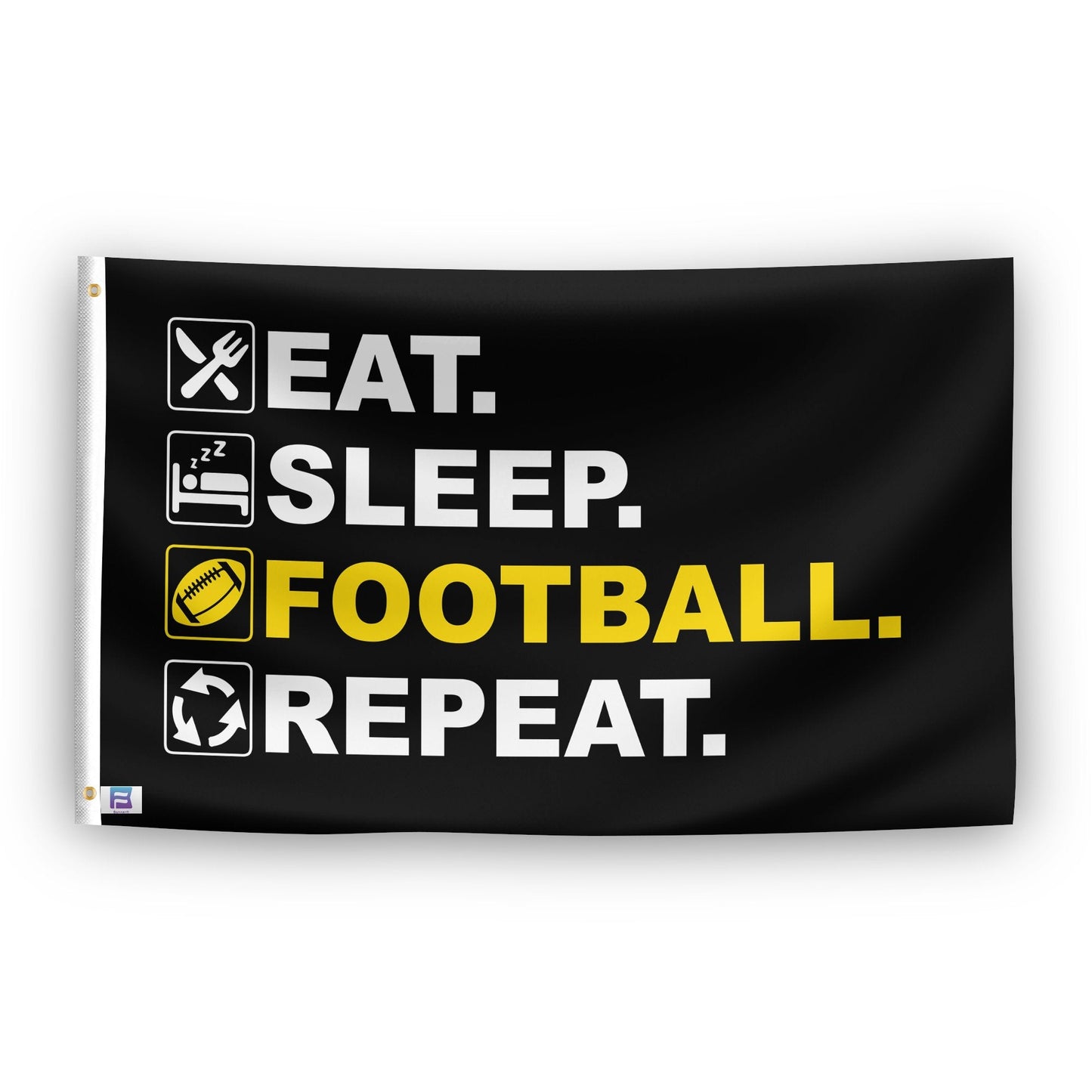 Eat Sleep Football Repeat Flag