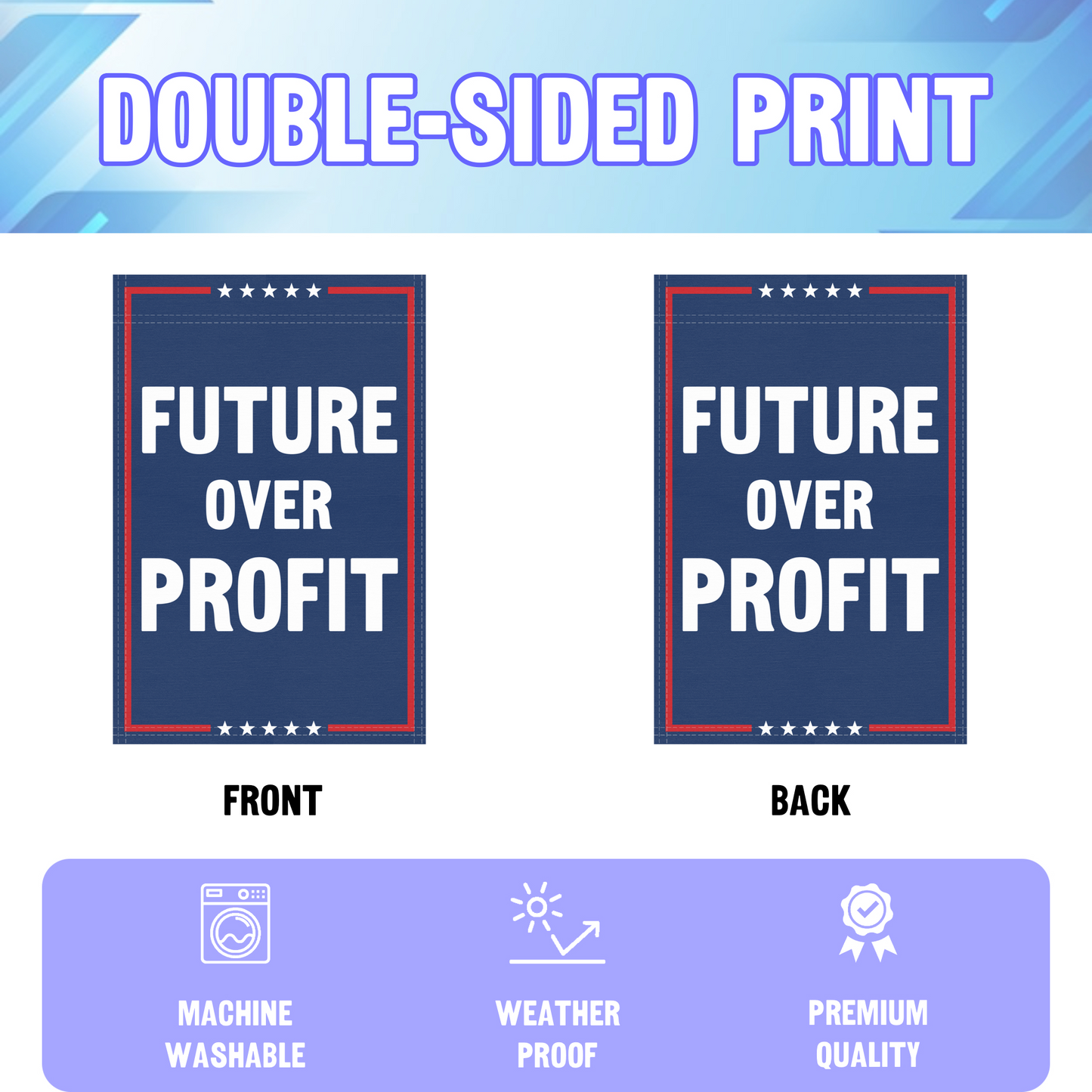 Future Over Profit Garden Flag