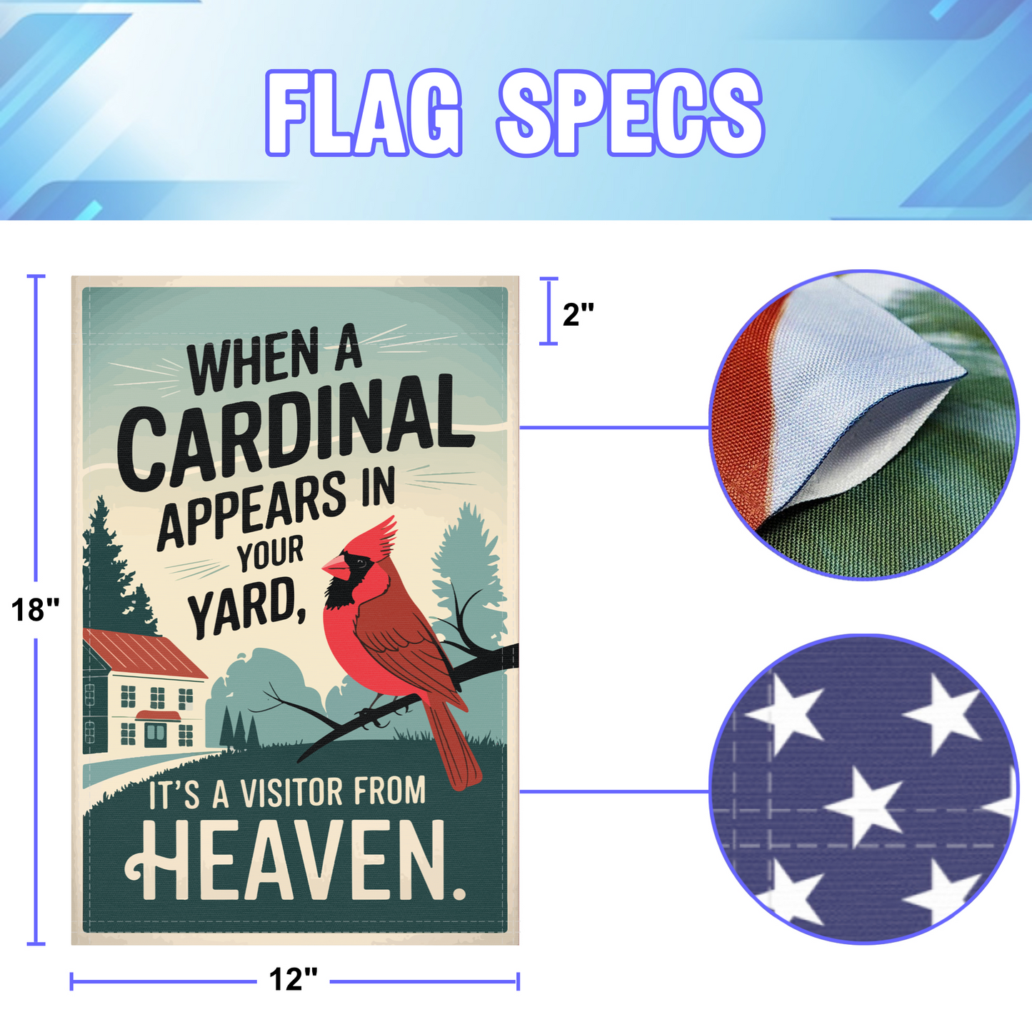 Cardinal Visitor From Heaven Garden Flag