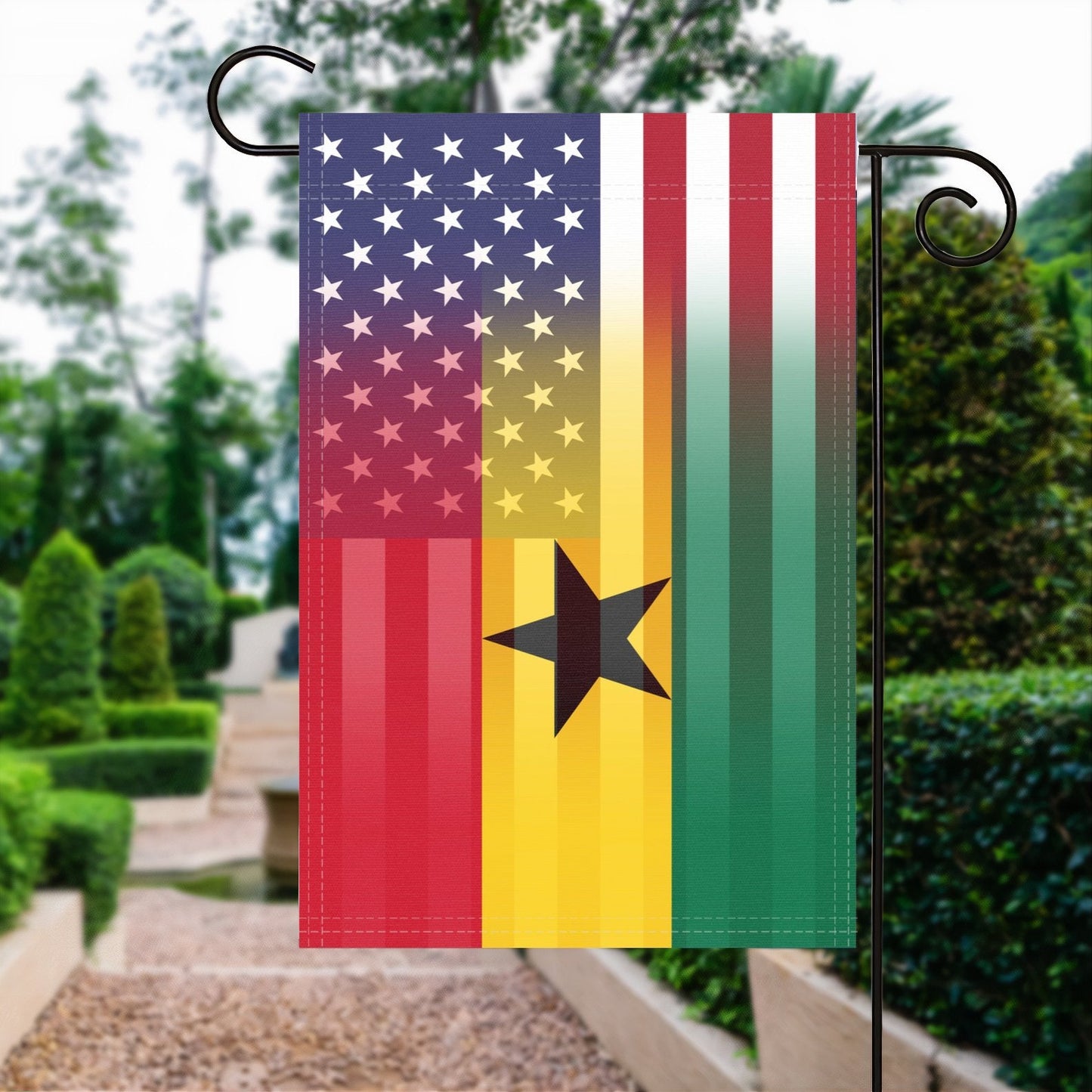 Ghanaian American Garden Flag