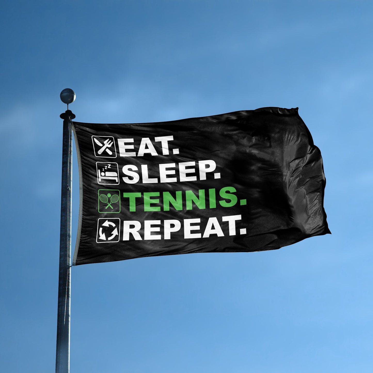 Eat Sleep Tennis Repeat Flag