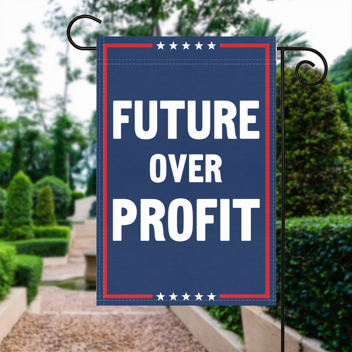 Future Over Profit Garden Flag