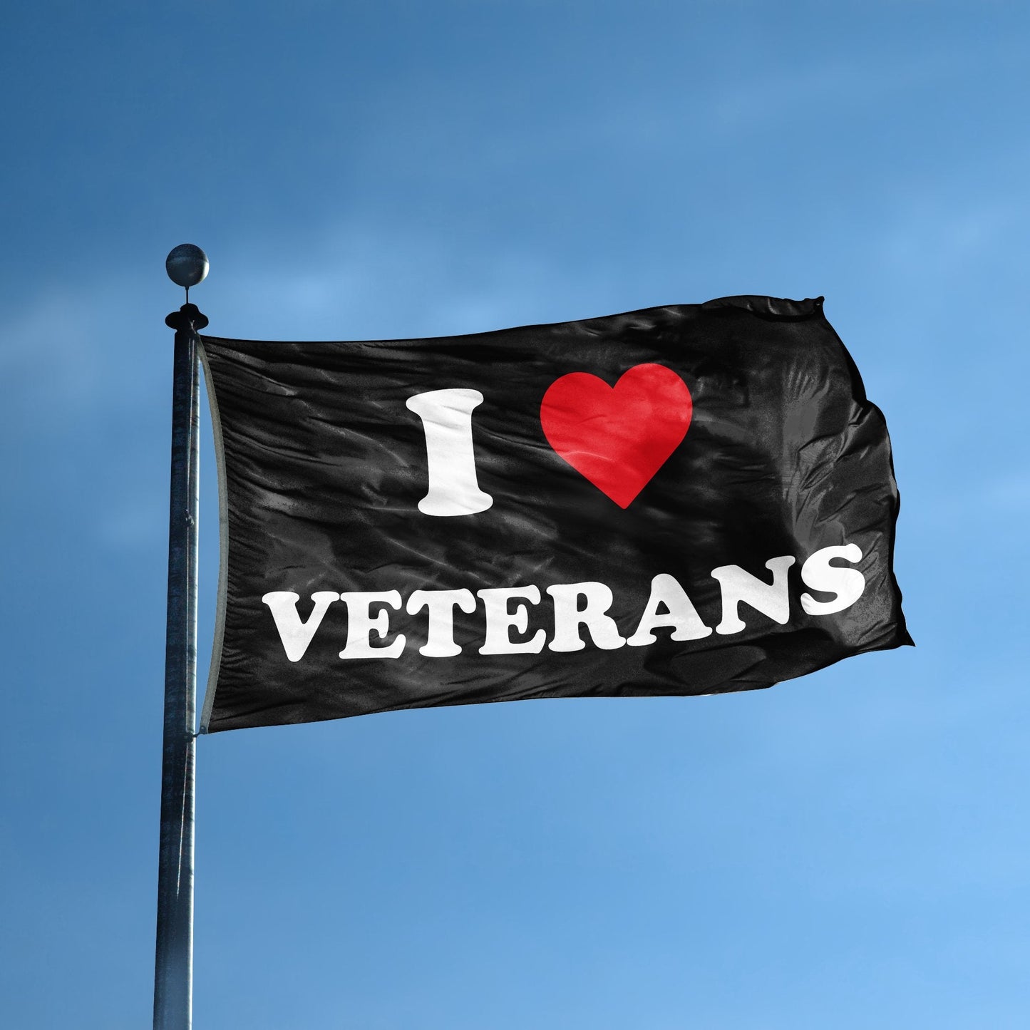 I Love Veterans Flag