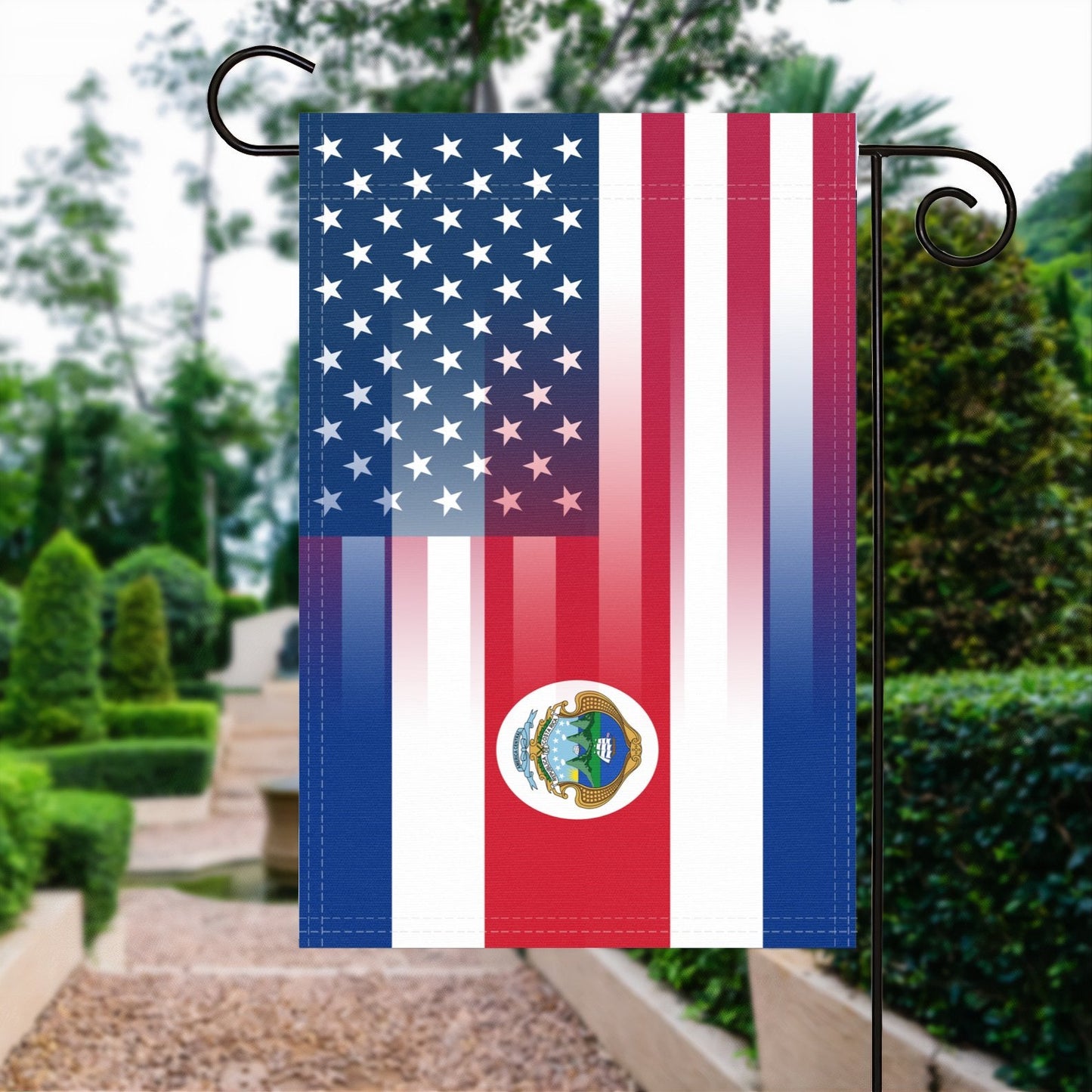 Costa Rican American Garden Flag