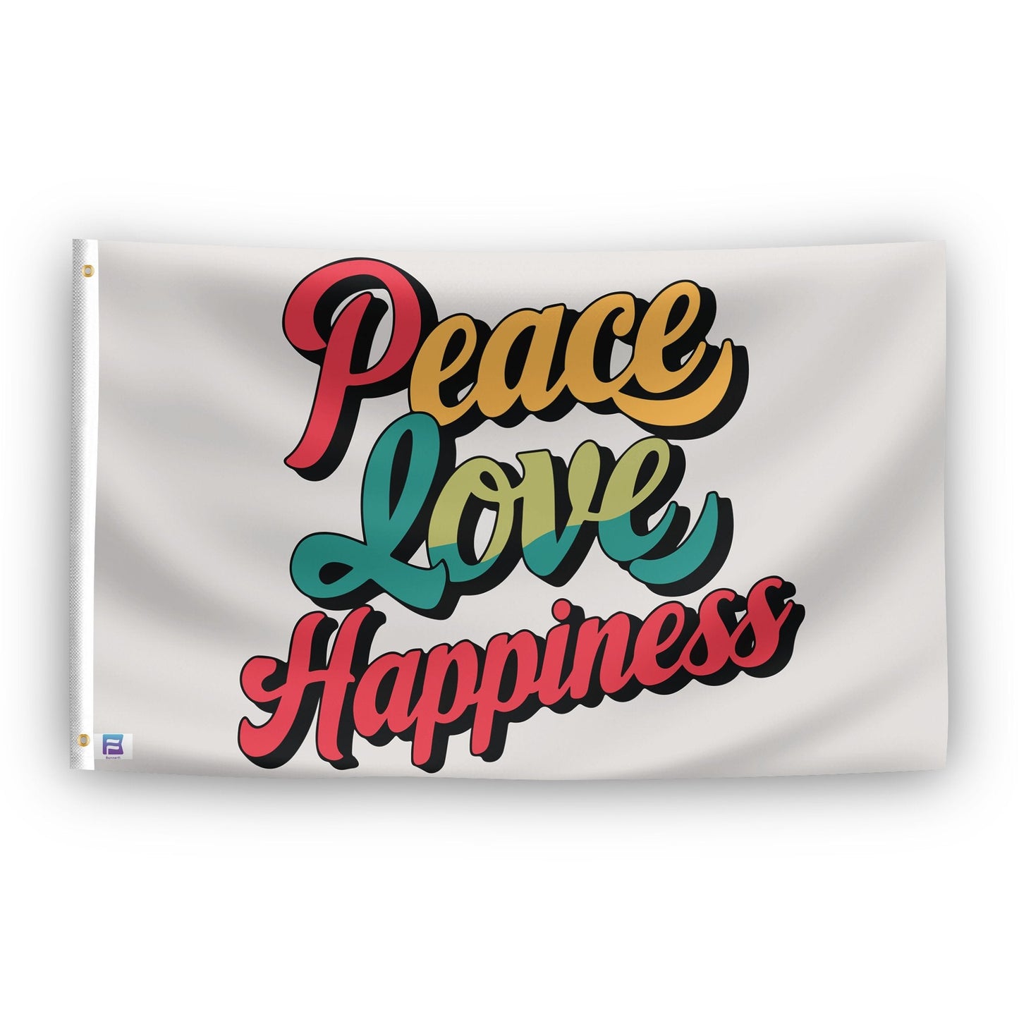 Peace Love Happiness Flag