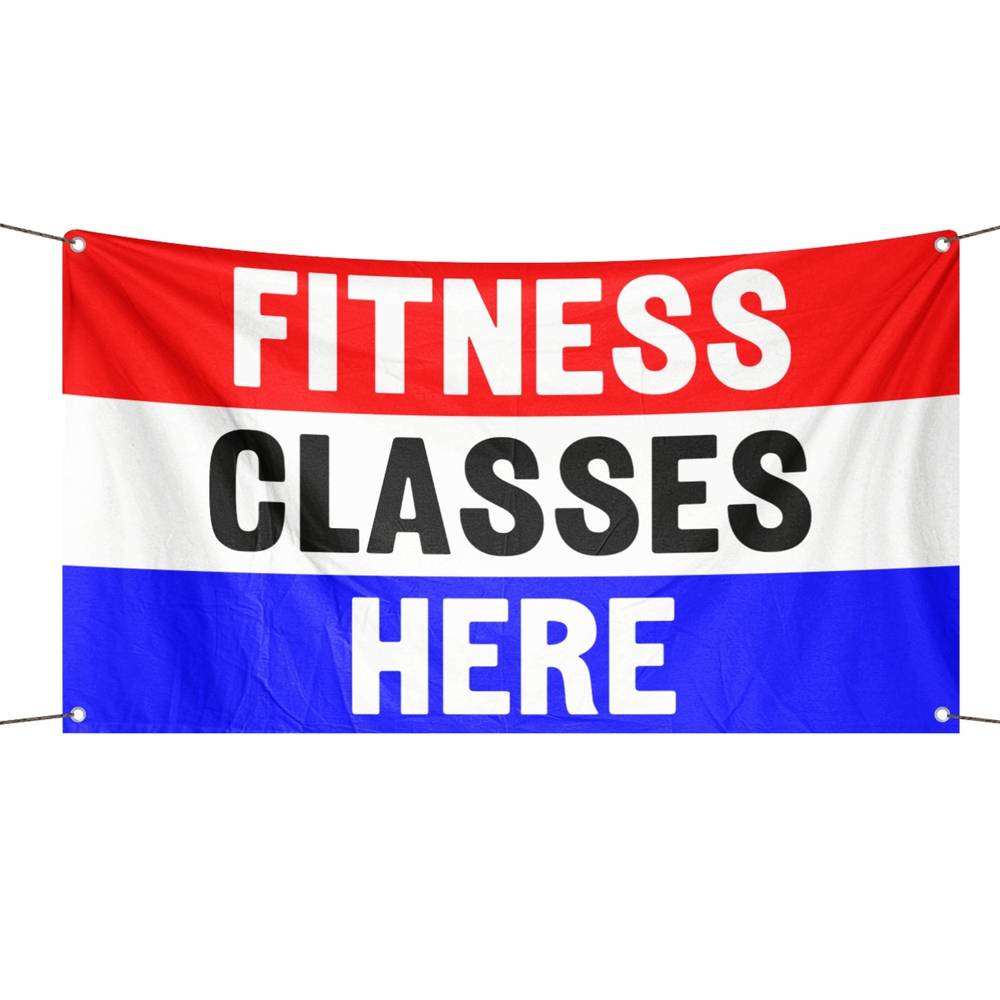 Fitness Classes Here Business Flag