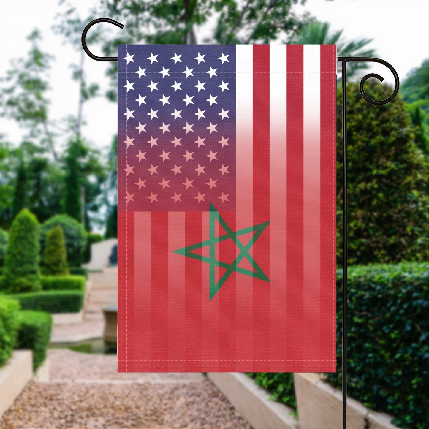 Moroccan American Garden Flag