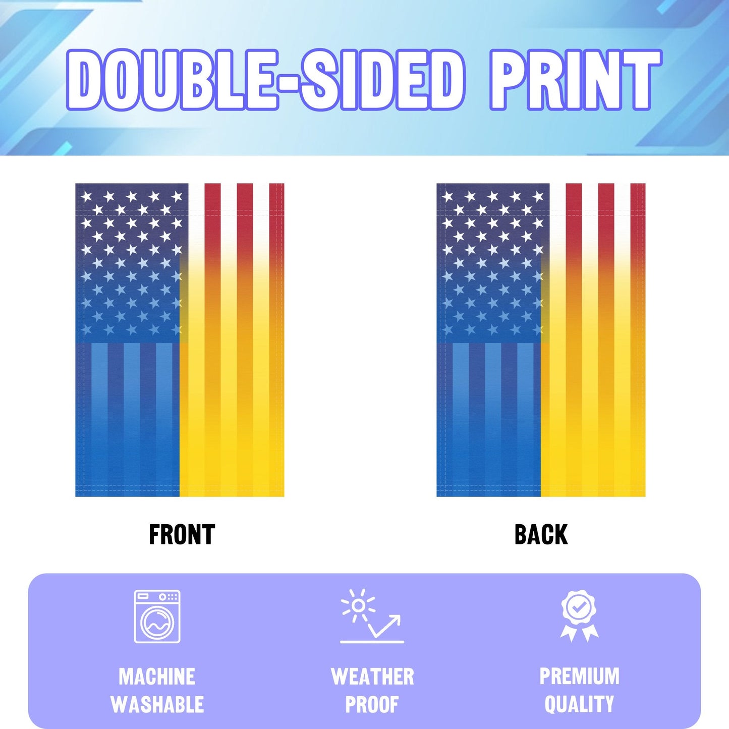 Ukrainian American Garden Flag