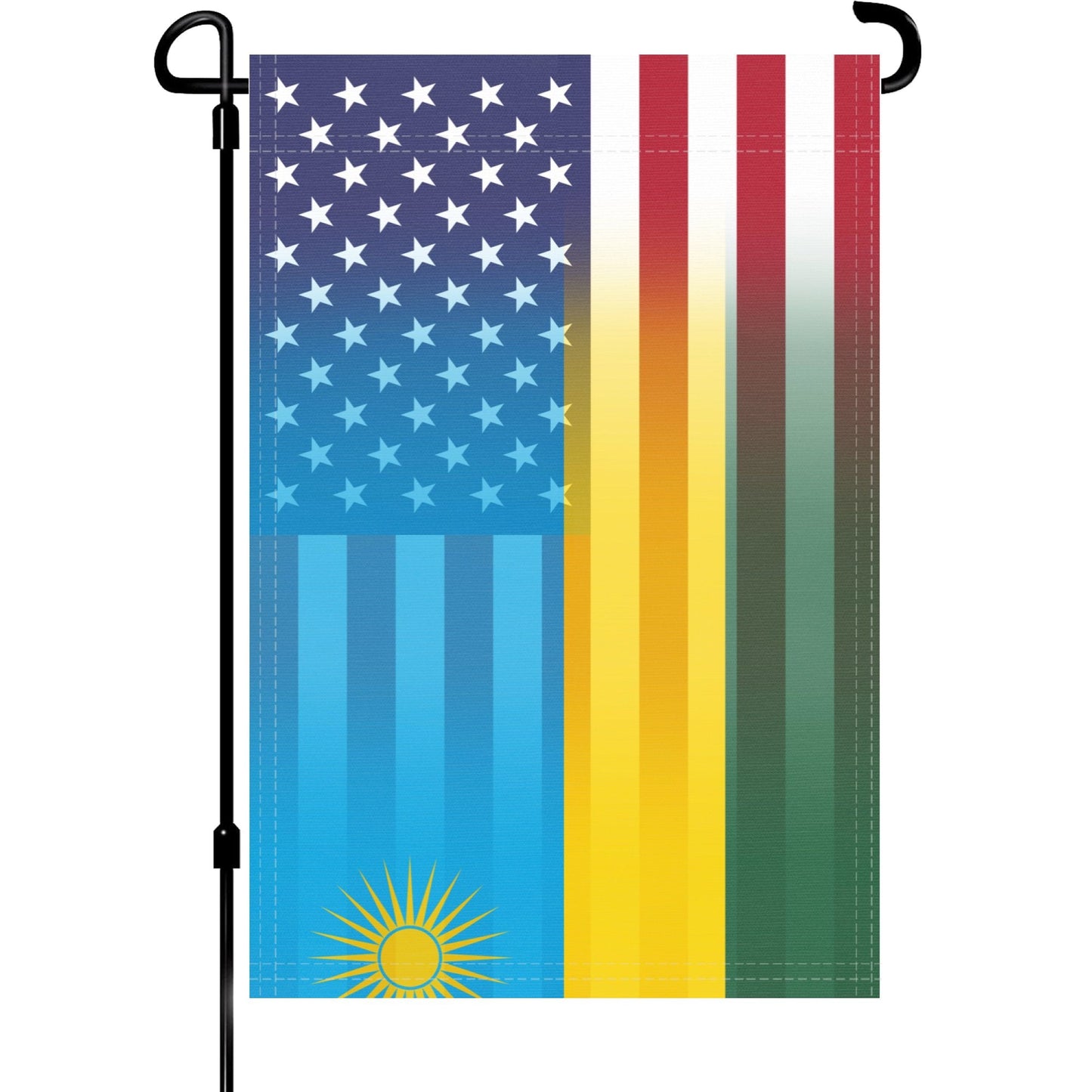 Rwandan American Garden Flag