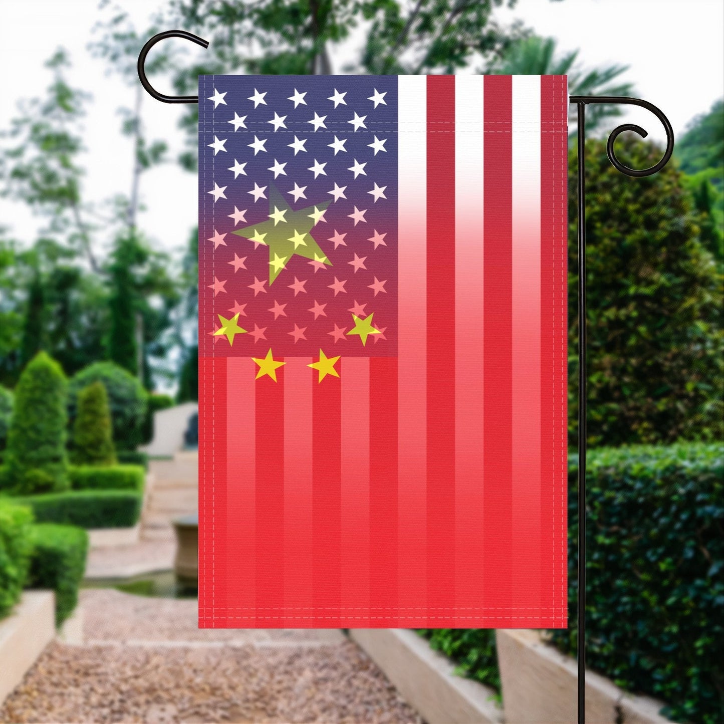 Chinese American Garden Flag