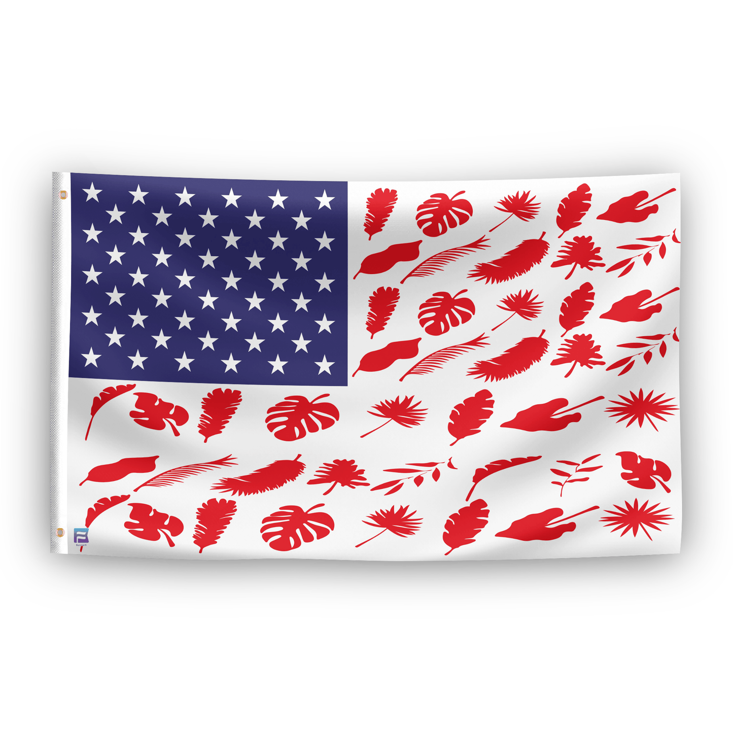 Tree Leaf Stripes American Flag
