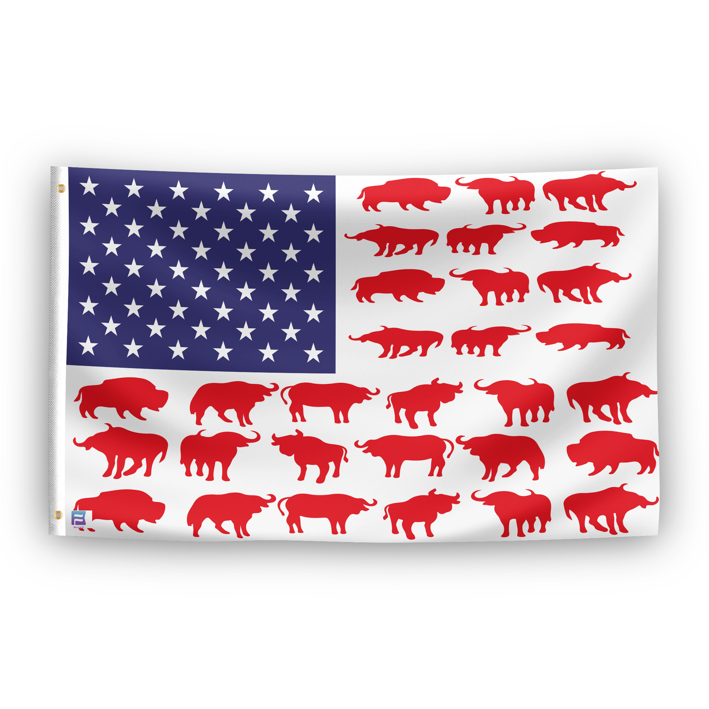 Bison Stripes American Flag