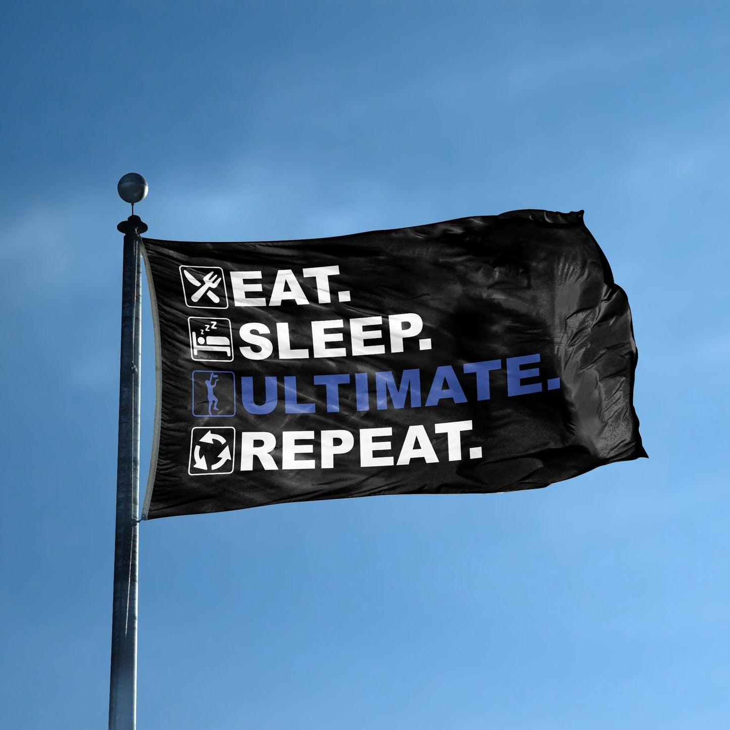 Eat Sleep Ultimate Frisbee Repeat Flag