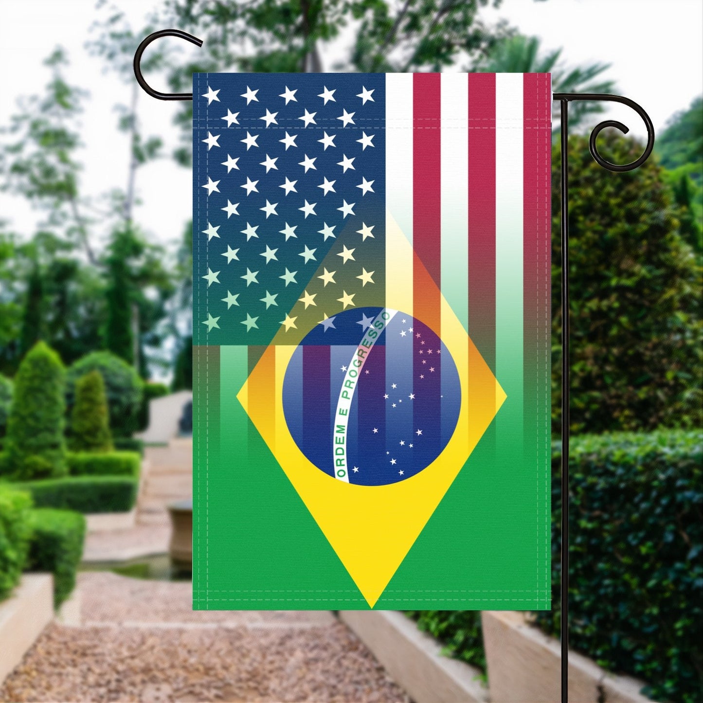 Brazilian American Garden Flag
