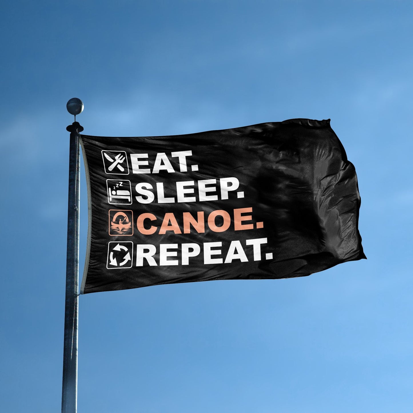 Eat Sleep Canoe Repeat Flag