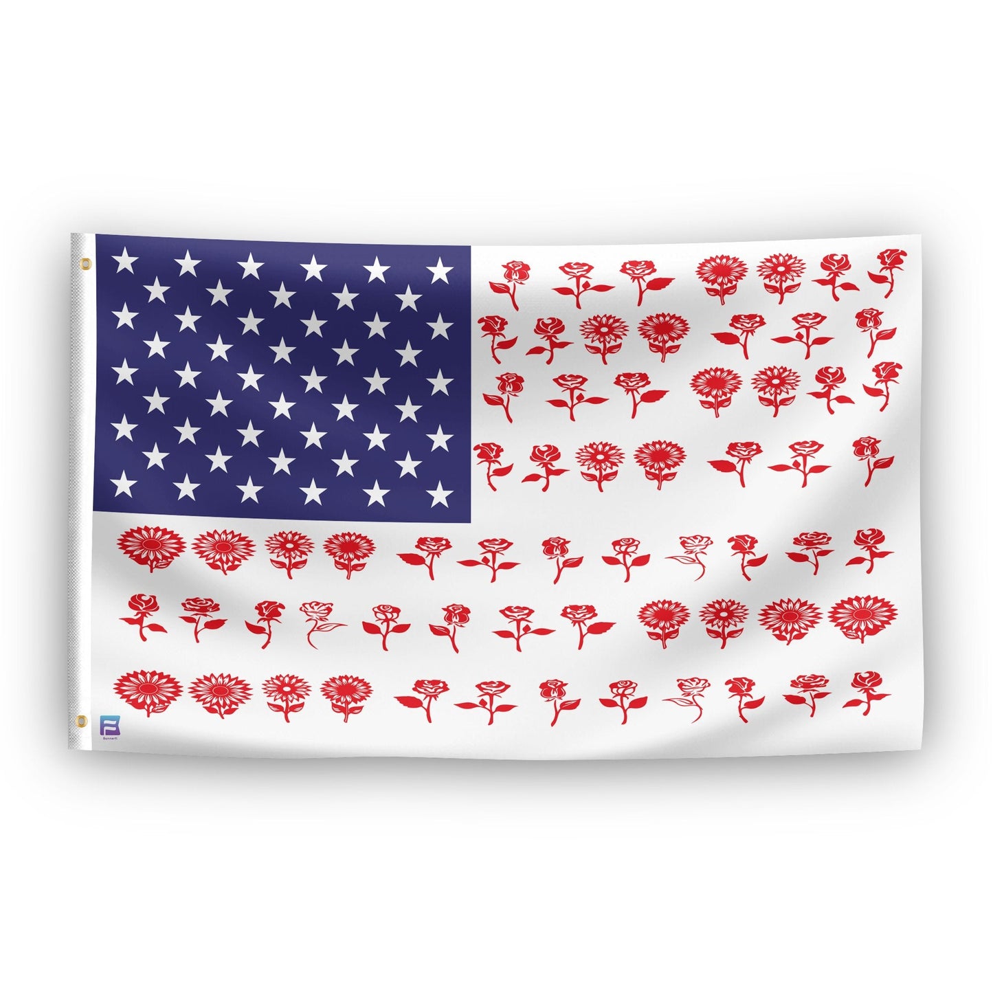 Flower Stripes American Flag