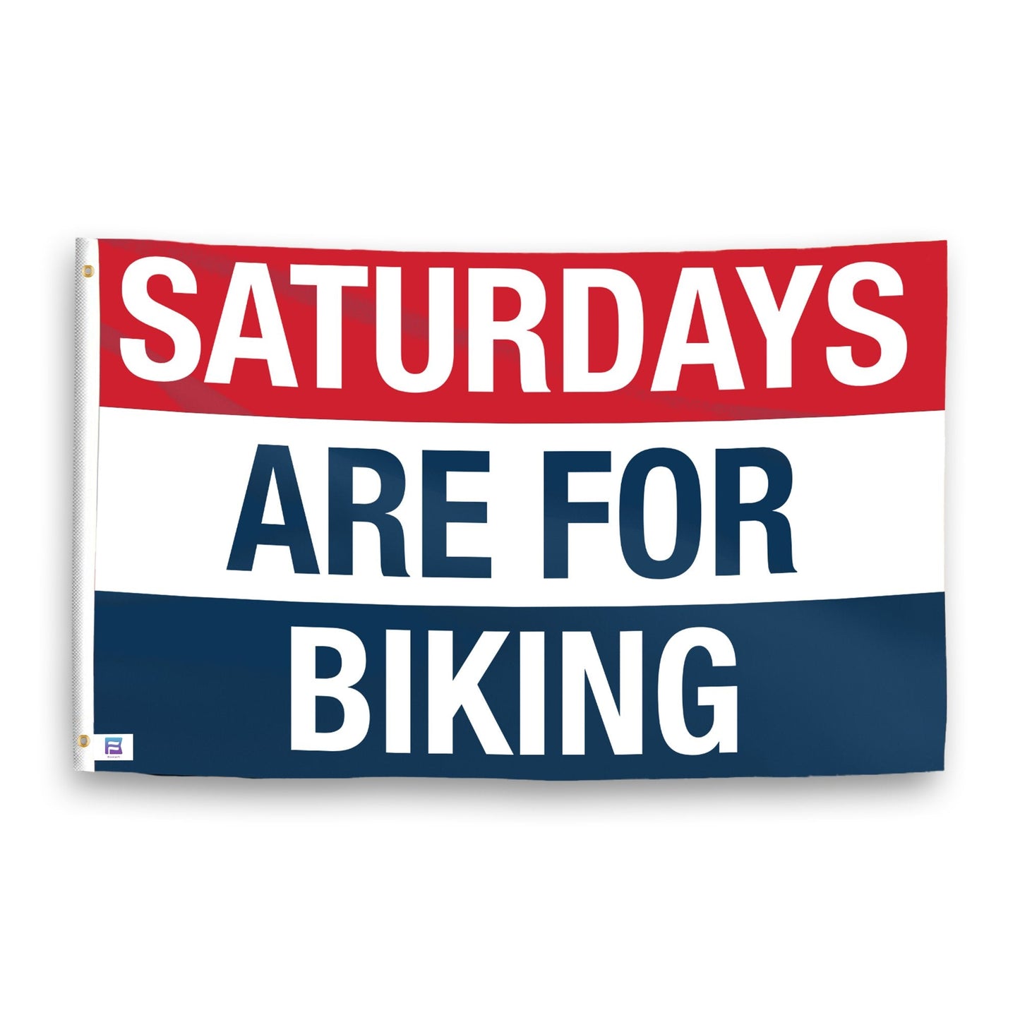 Saturdays Are for Biking Flag