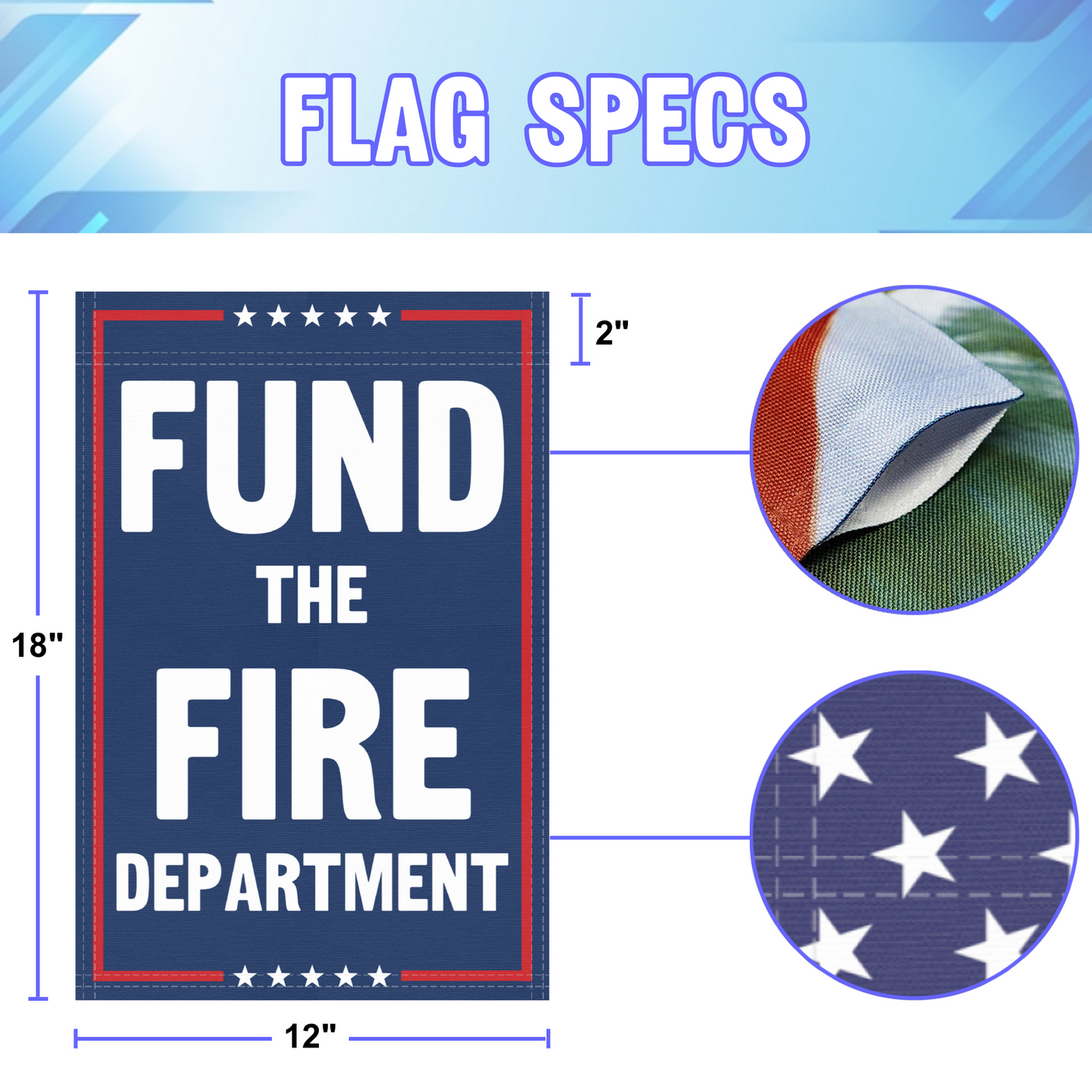 Fund The Fire Department Garden Flag