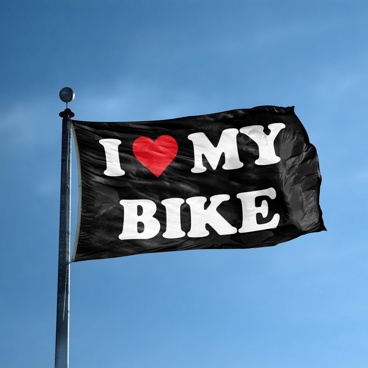 I Love My Bike Flag