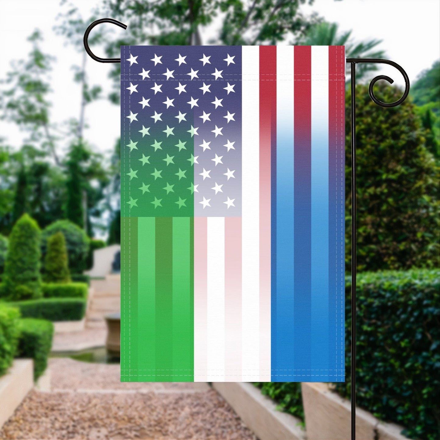Sierra Leonean American Garden Flag