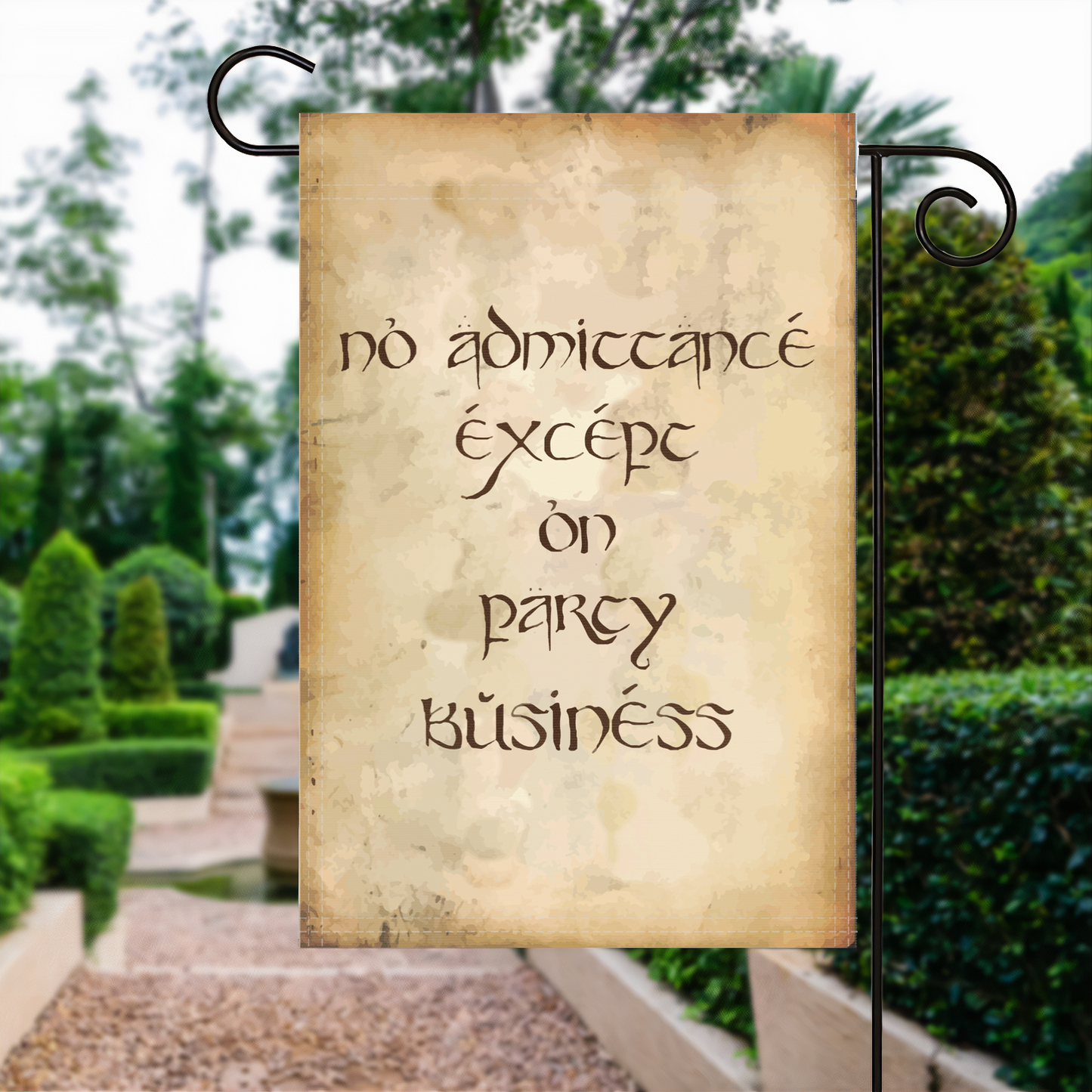 LOTR No Admittance Except On Party Business Garden Flag