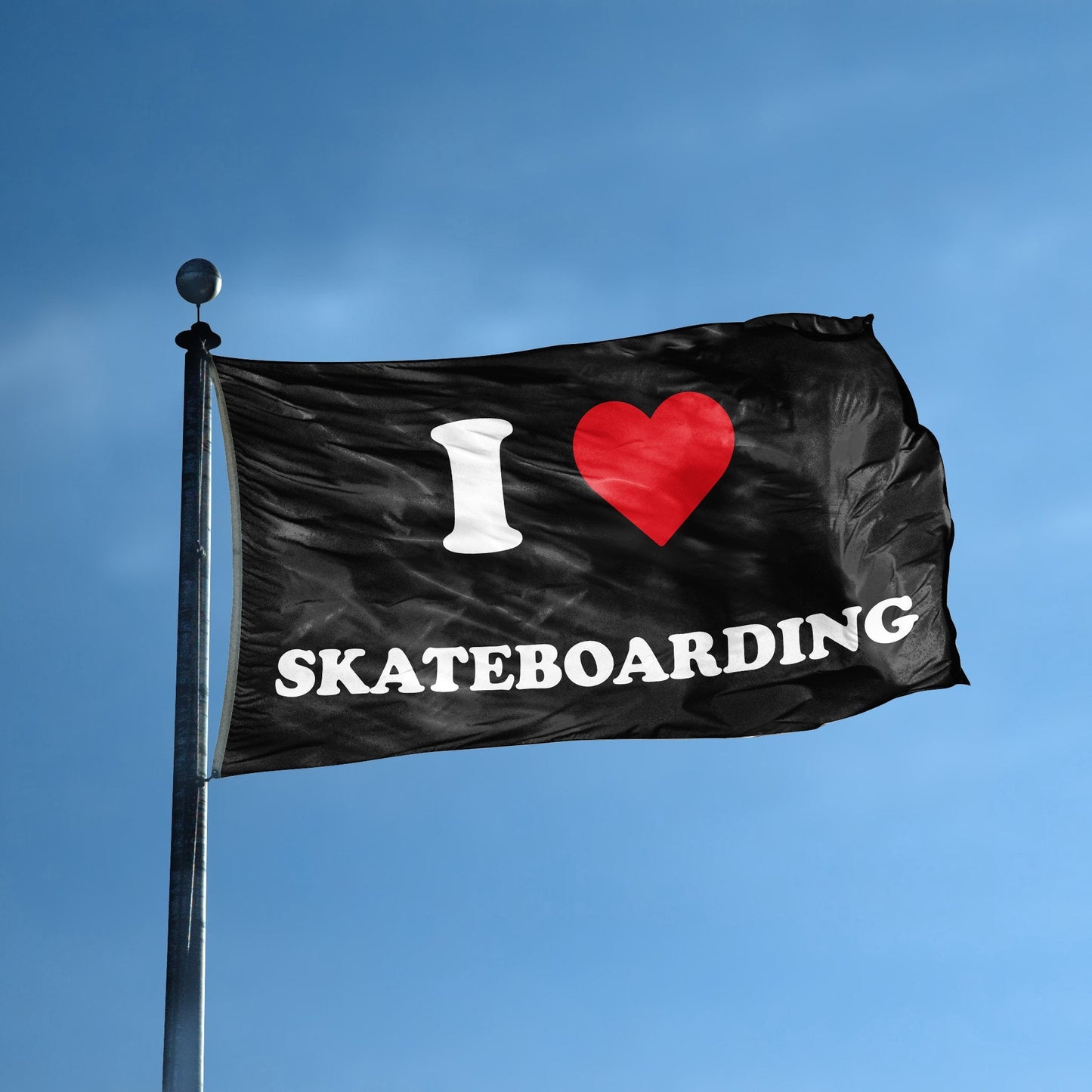 I Love Skateboarding Flag