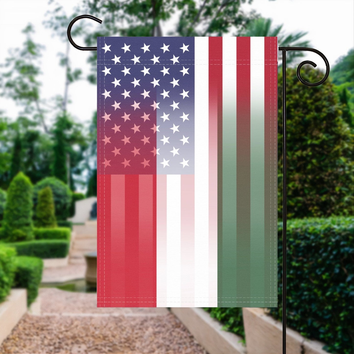 Hungarian American Garden Flag