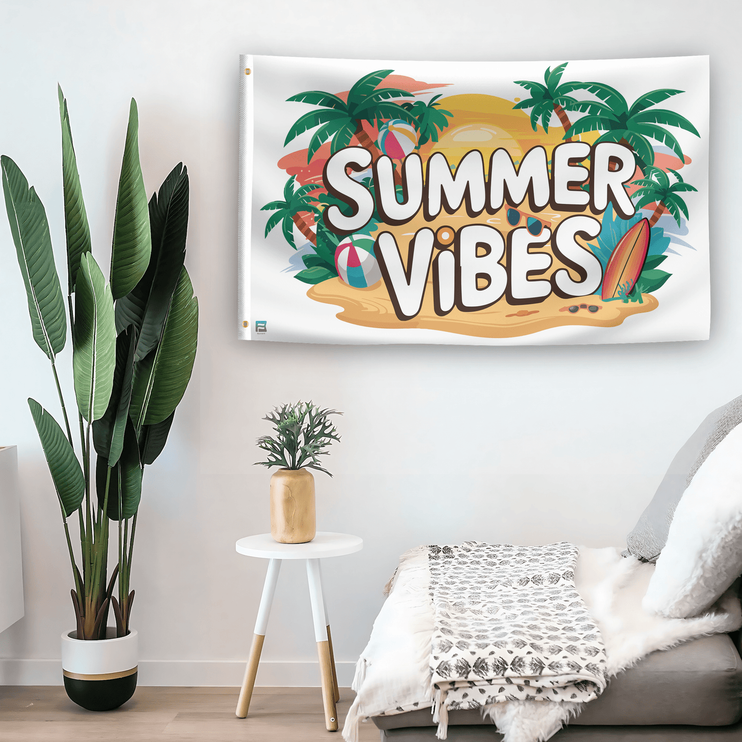 Summer Vibes Beach Flag