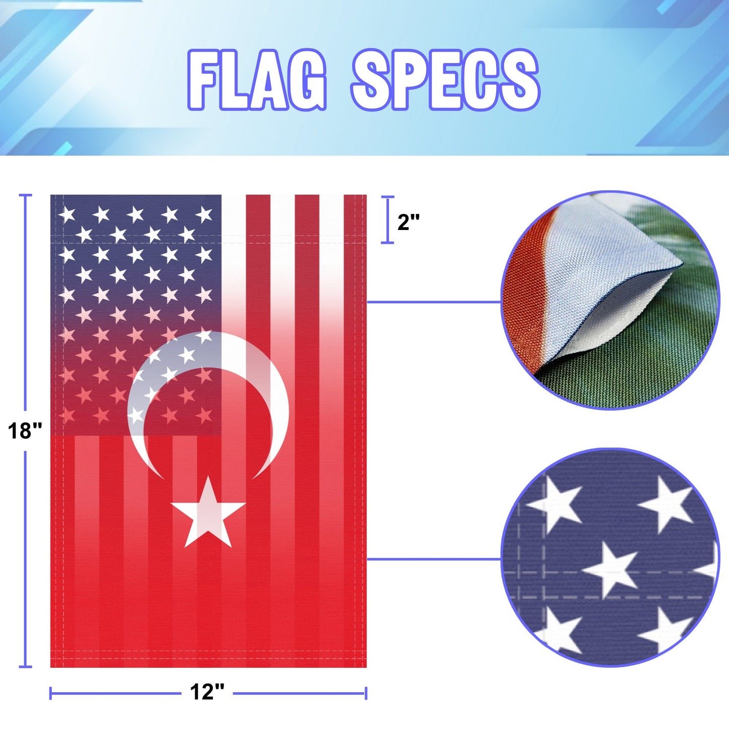 Turkish American Garden Flag