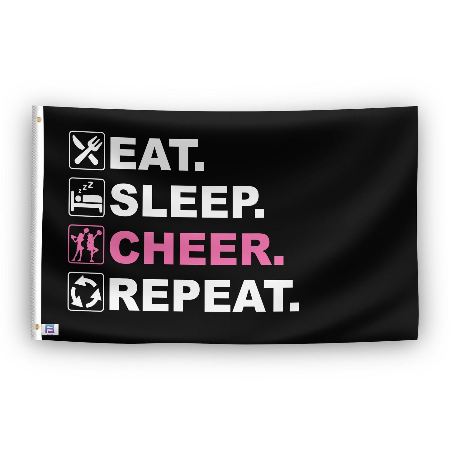 Eat Sleep Cheer Repeat Flag