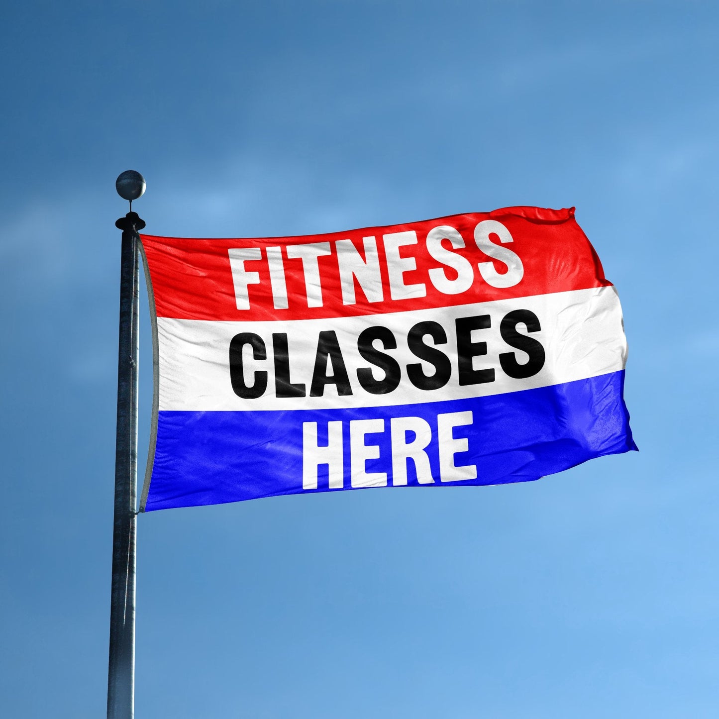 Fitness Classes Here Business Flag
