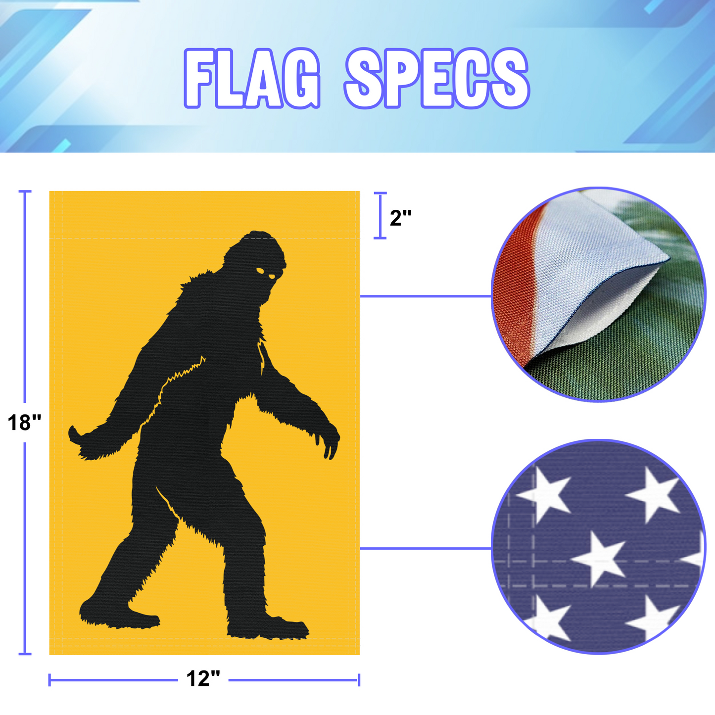Bigfoot (Yellow) Garden Flag