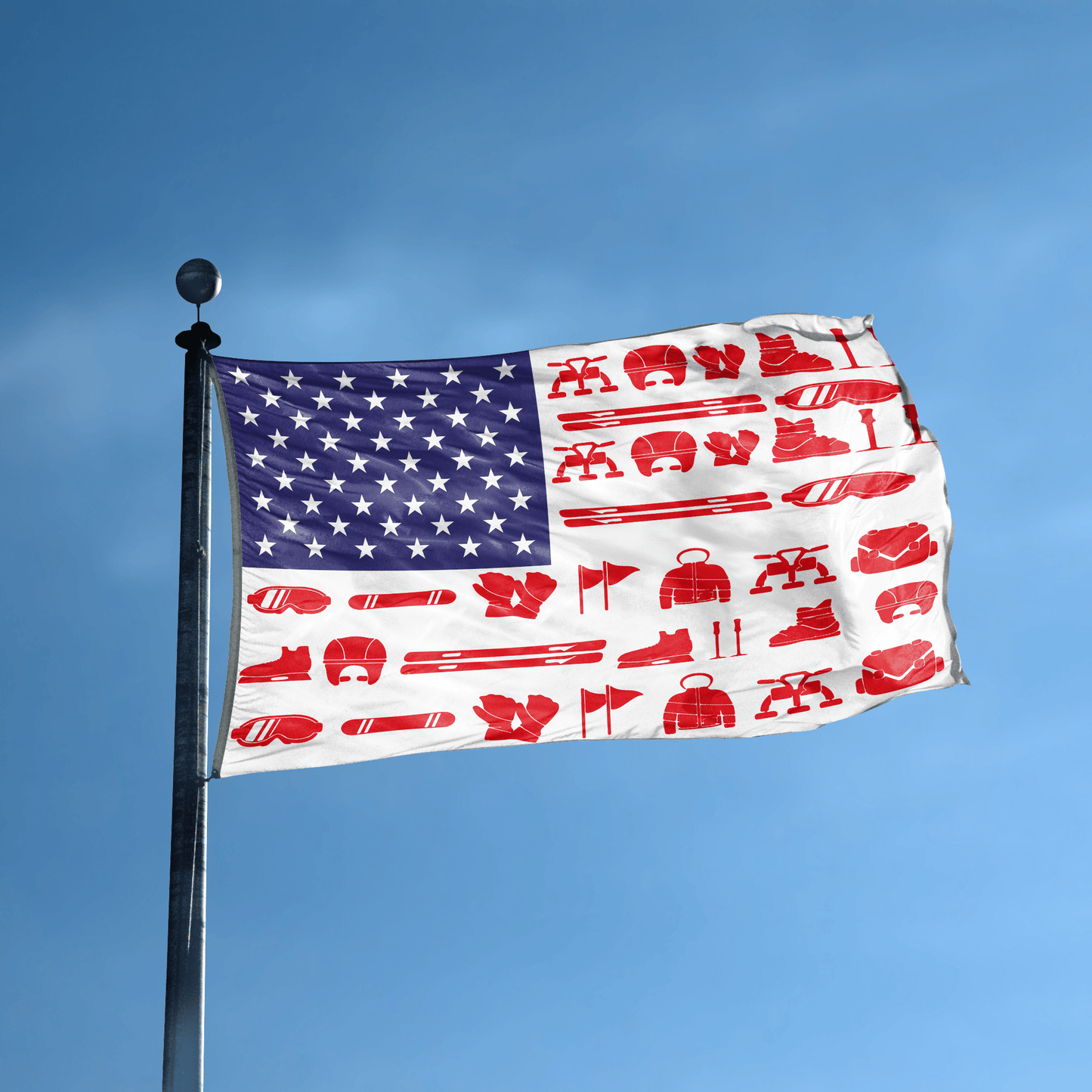 Snow Sports Stripes American Flag