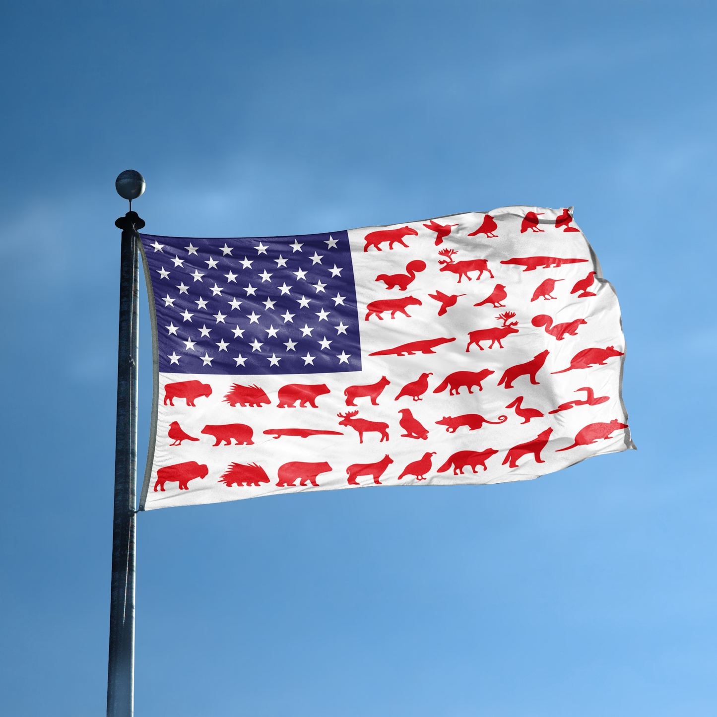Wildlife Stripes American Flag