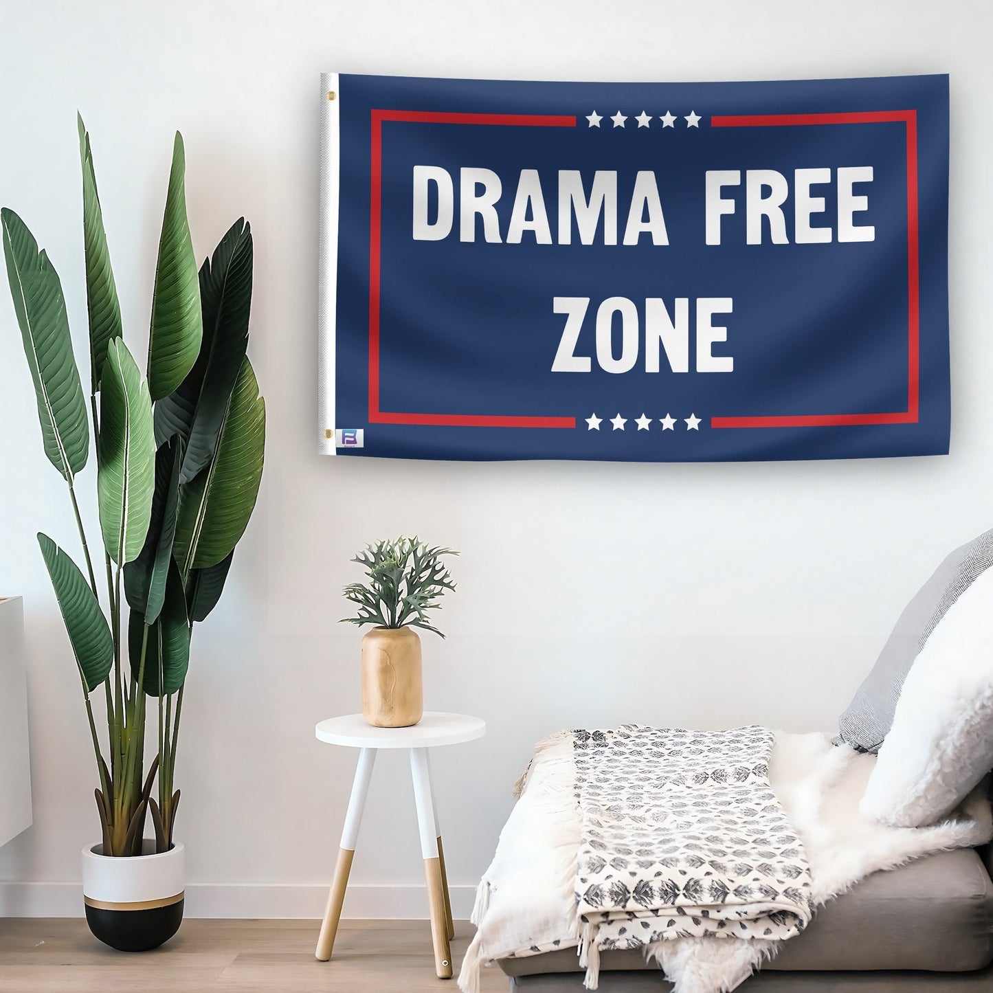 Drama Free Zone Political Flag