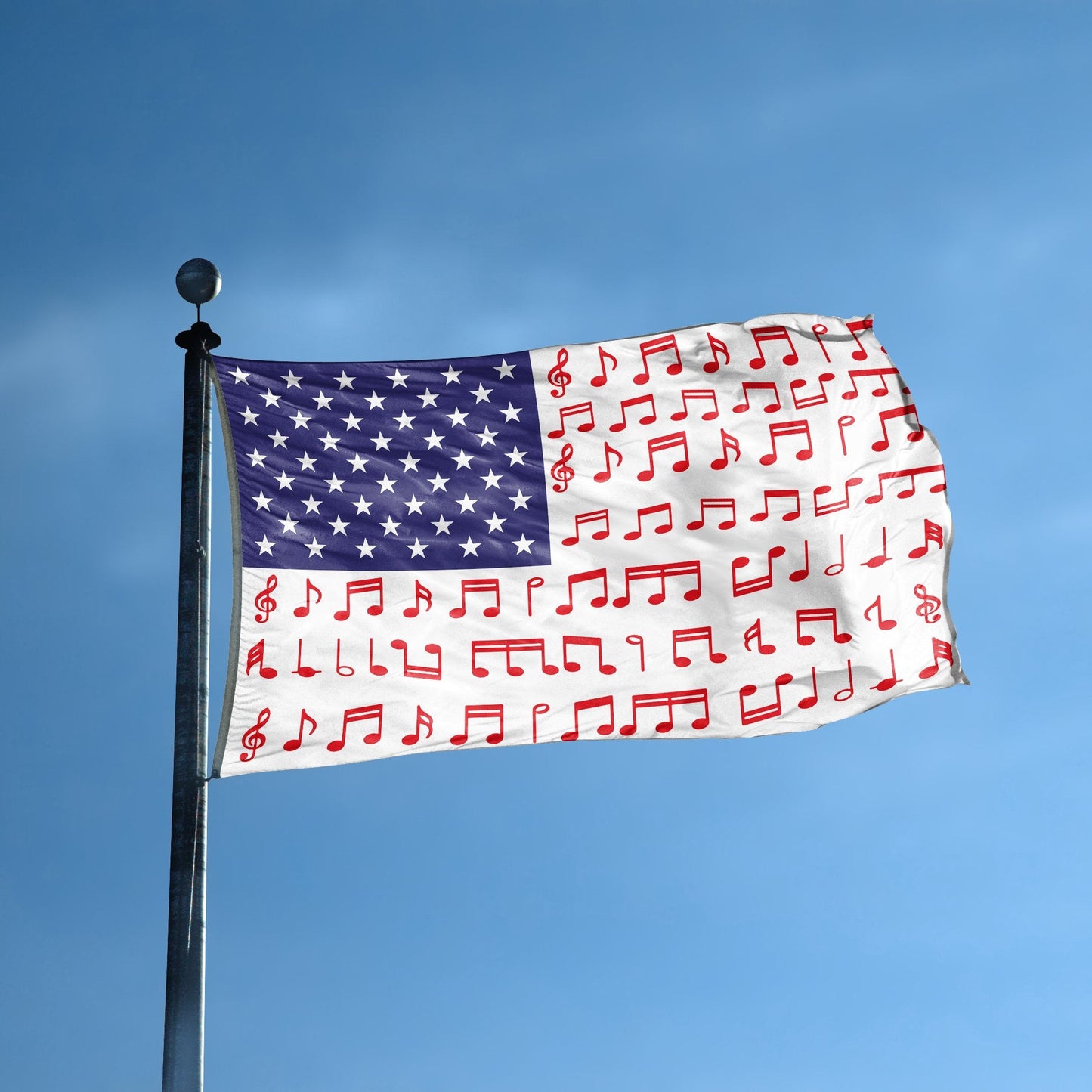 Musical Note Stripes American Flag