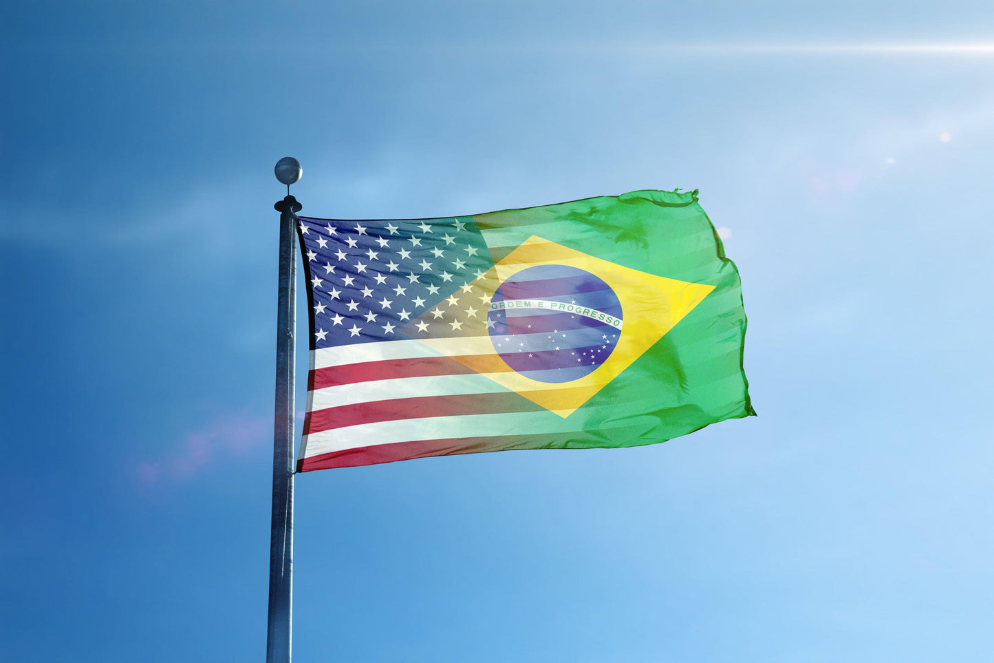 Brazilian American Hybrid Flag